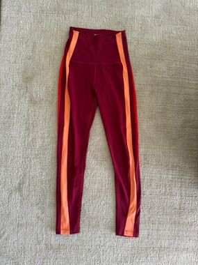 Splits59 burgundy and orange workout shorts
